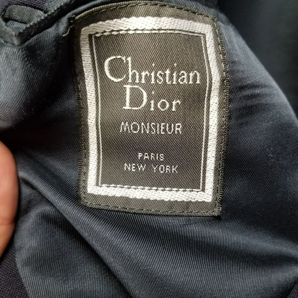 Christian Dior Jacket Mens 42L Blue Stripe Wool Long Sleeve 2 Button Blazer Suit - Picture 5 of 16